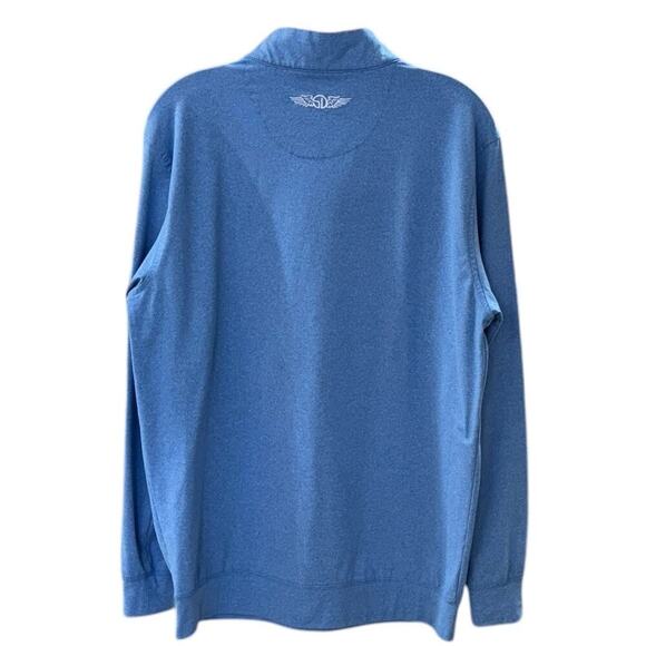Straight Down Golf Shirt Men's M Blue Long Sleeve 1/4 Zip Performance - Picture 2 of 11